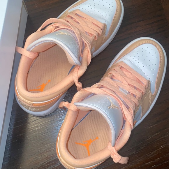 Jordan Women's Athletic Shoes - Orange and White - Picture 3 of 5